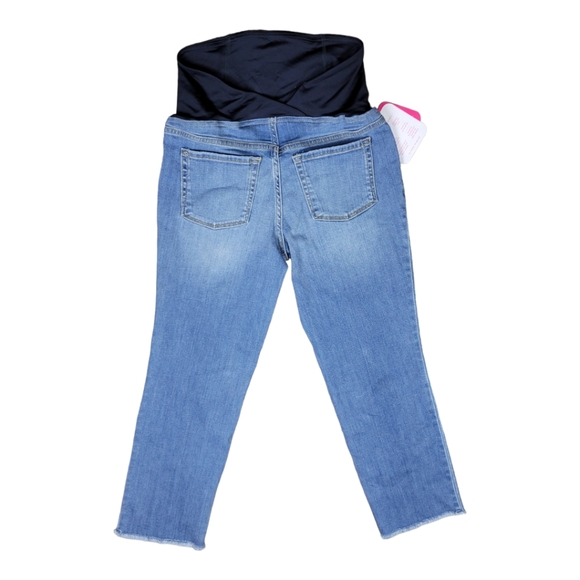 NEW Isabel maternity High Rise Over Belly Cropped Distressed Straight Jeans Sz 2 - Picture 11 of 11